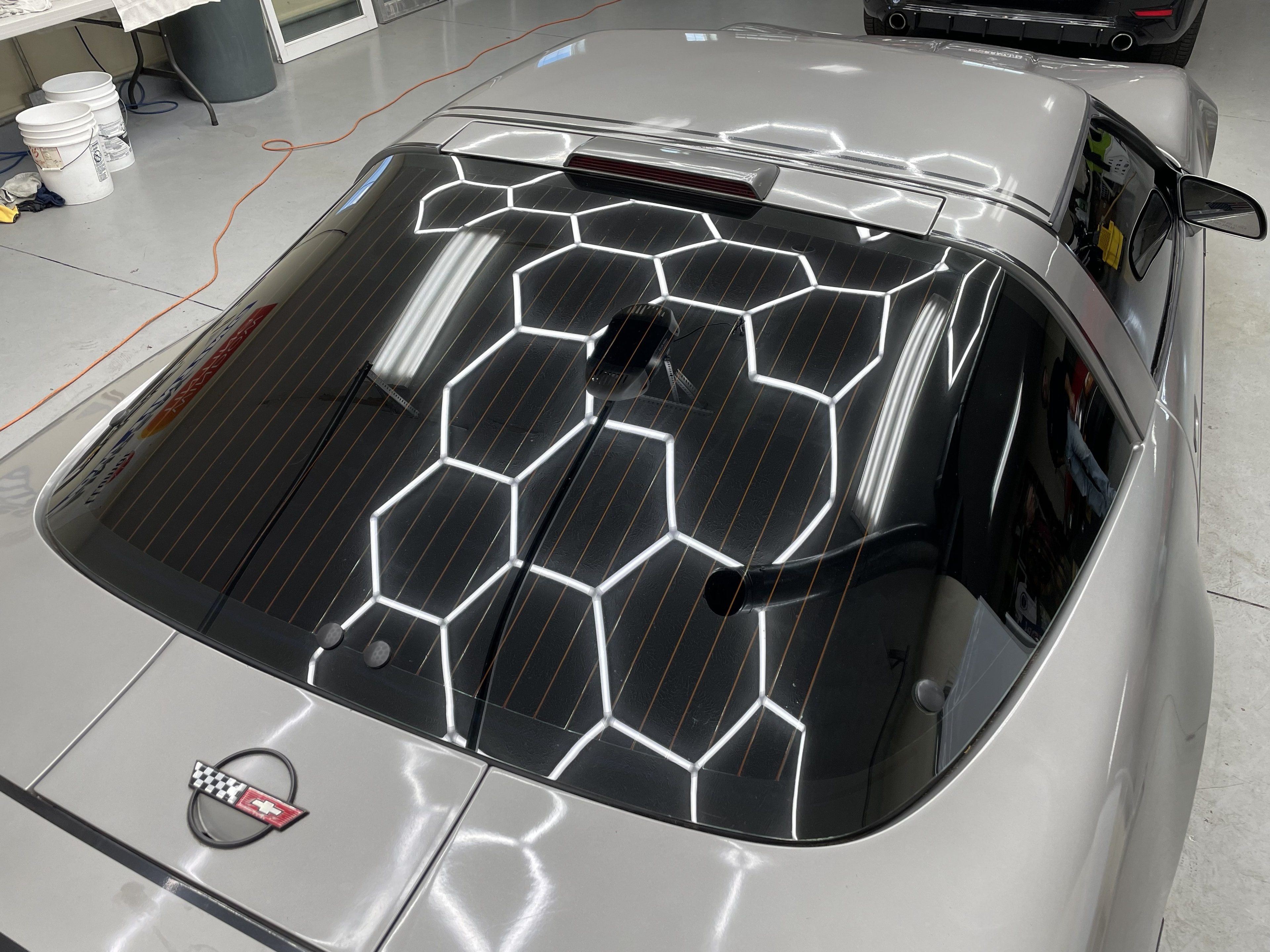 White Corvette tinted