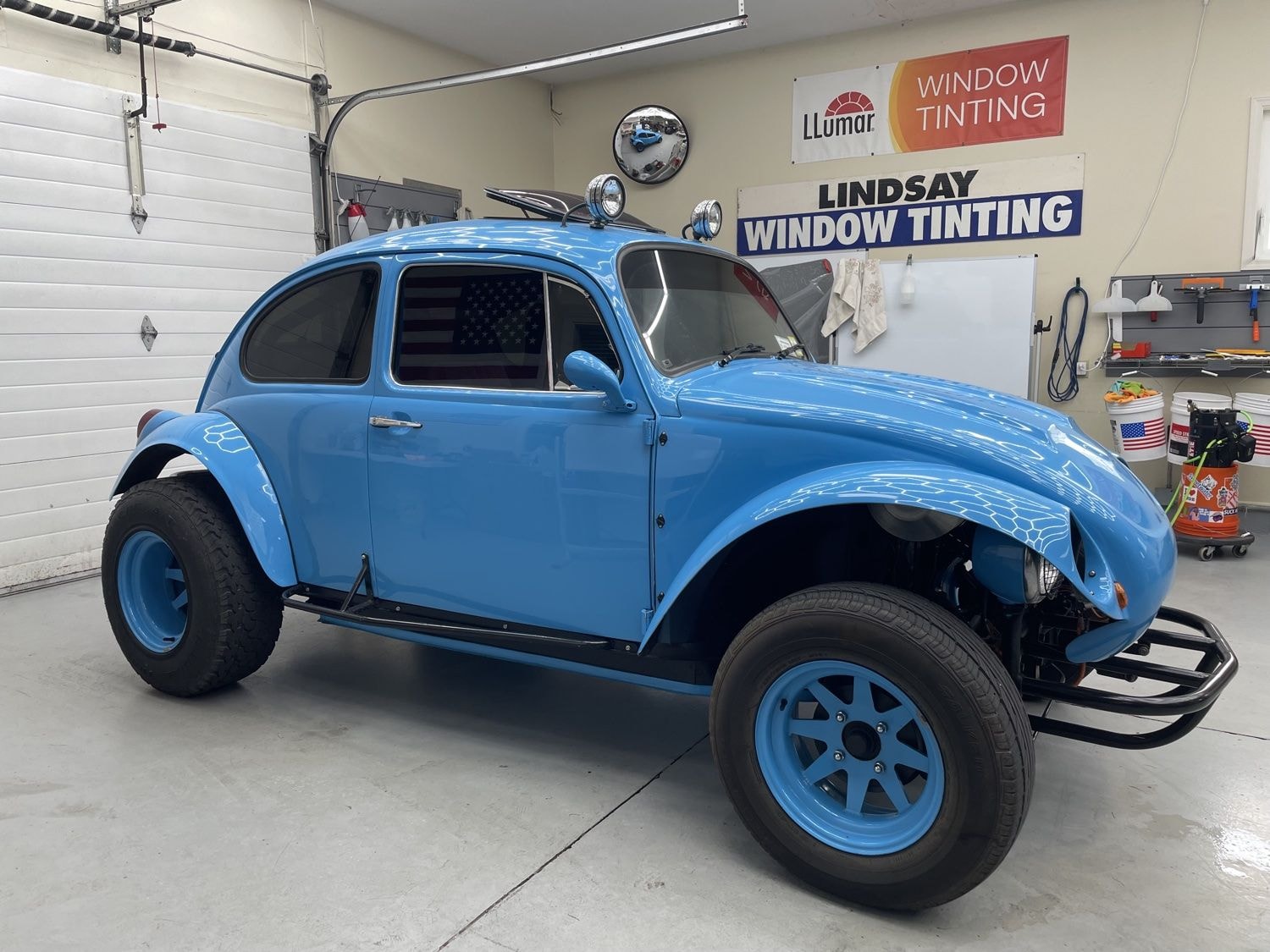 Blue VW Beetle tinted