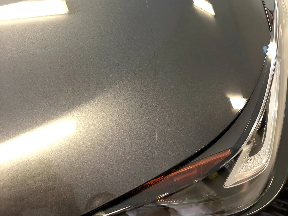 Purple Corvette Z06 hood with Valor paint protection film